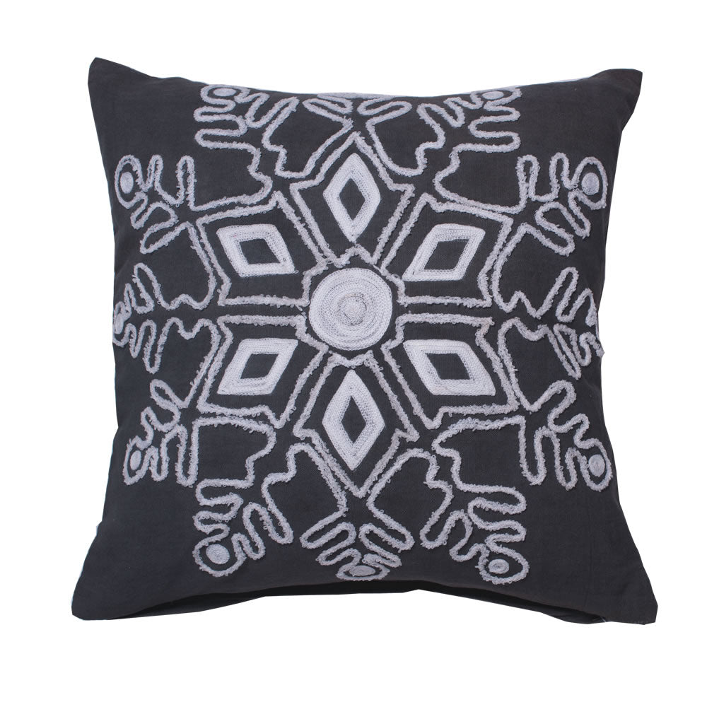 Vickerman 18 x 18 Winter Snowflake Pillow  QTX17453