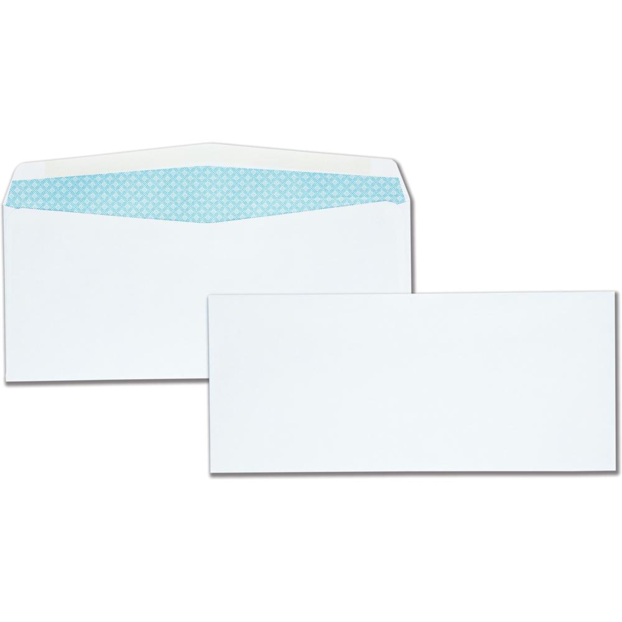 Quality Park #10 Security Tint Envelopes - Security - #10 - 4 1/8 Width X 9 1/2 Length - 24 Lb - Gummed - Wove - 500 / Box - Whi