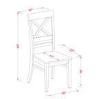 East West Furniture QUC-WHI-W Quincy Dining Room Cross Back Solid Wood Seat Chairs, Set of 2, Buttermilk & Cherry