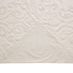 Queen Size 100-Percent Cotton Chenille 3-Piece Coverlet Bedspread Set in Ivory