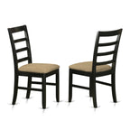 East West Furniture QUPF9-BCH-C 9 Piece Dining Table Set Includes a Rectangle Dinner Table with Butterfly Leaf and 8 Linen Fabric Dining Room Chairs, 40x78 Inch, Black & Cherry