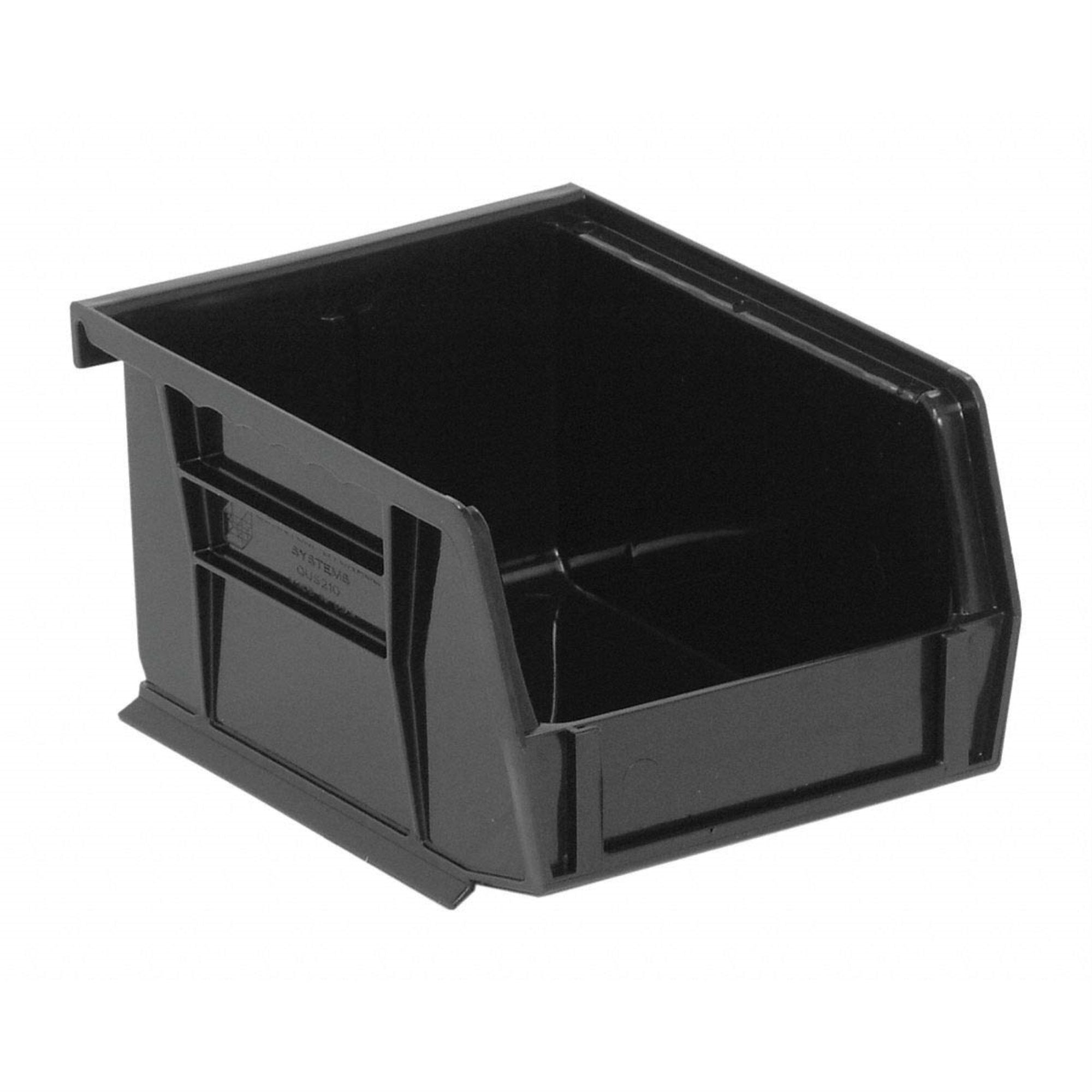 Bin, stacking or hanging, 4-1/8W x 5-3/8D x 3H, front/back/side grips, anti-slide lock, (1) divider slot, rear hanger, molded-in