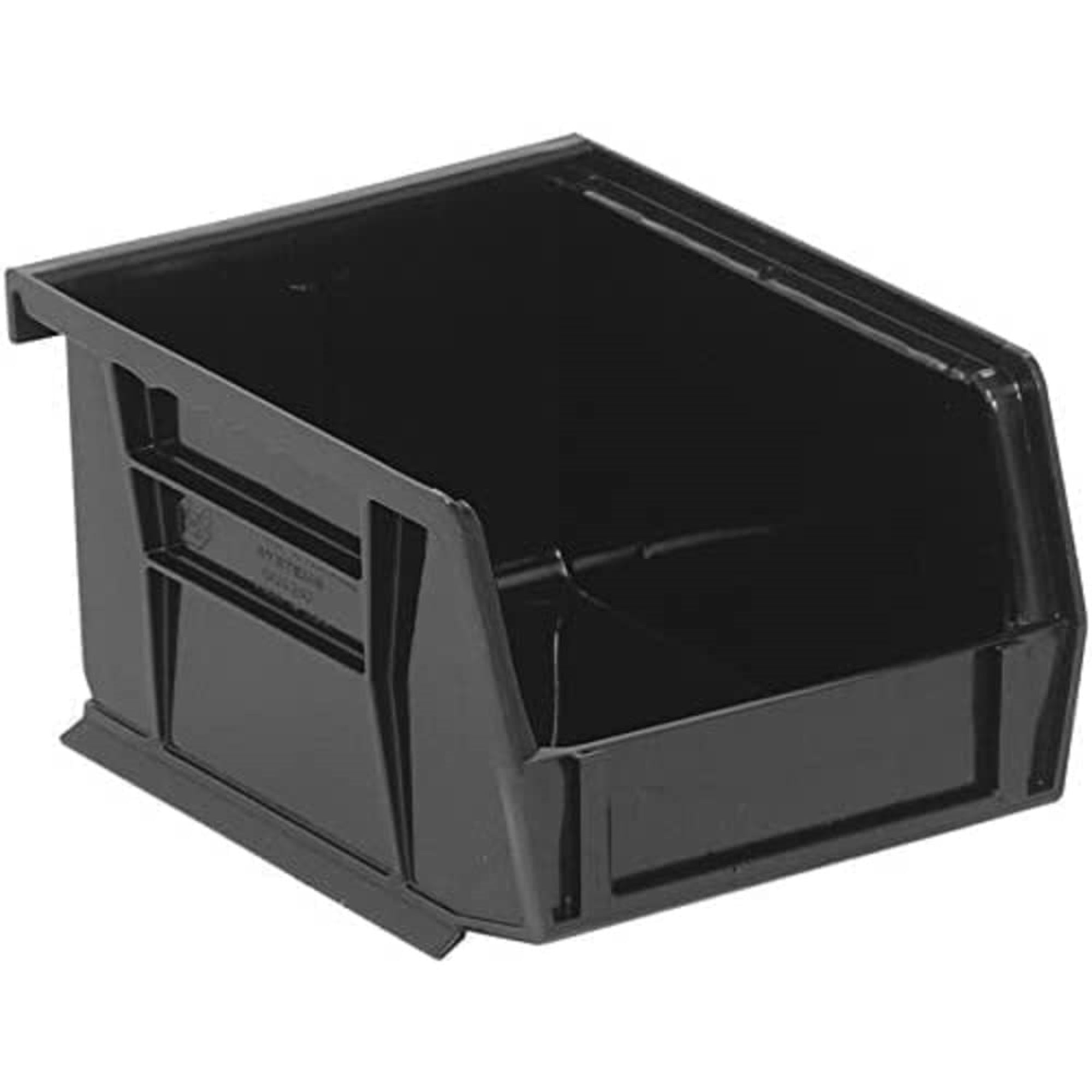 Bin, stacking or hanging, conductive 4-1/8W x 5-3/8D x 3H, front/back/side grips, anti-slide lock, (1) divider slot, rear hanger