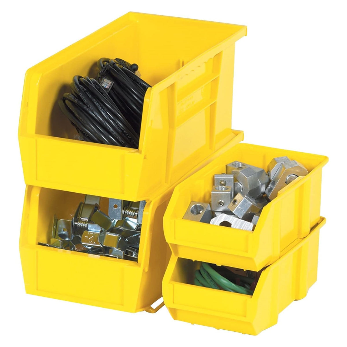 Bin, Stacking Or Hanging, 5-1/2W X 14-3/4D X 5H, Front/Back/Side Grips, Anti-Slide Lock, (1) Divider Slot, Rear Hanger, Molded-I