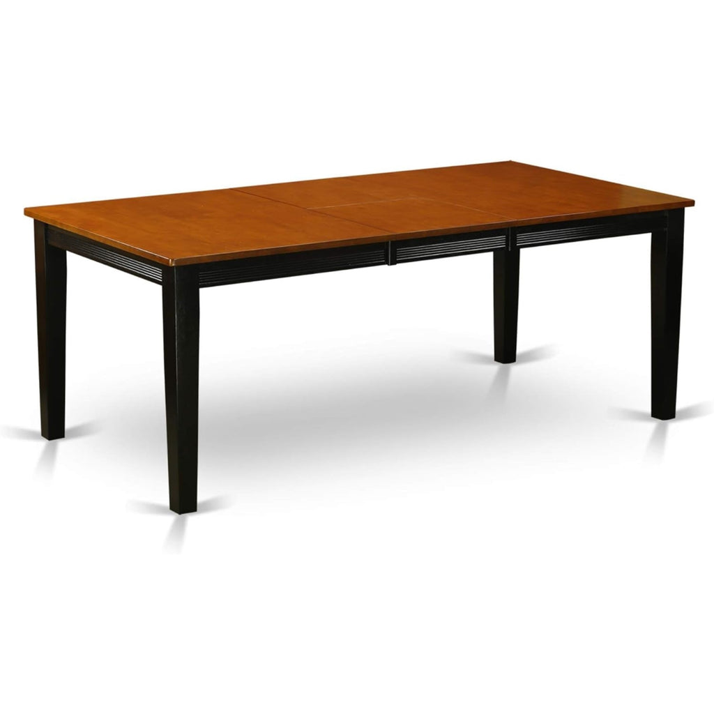 East West Furniture QUT-BLK-T Quincy Dining Room Table - a Rectangle kitchen Table Top with Butterfly Leaf, 40x78 Inch, Black & Cherry