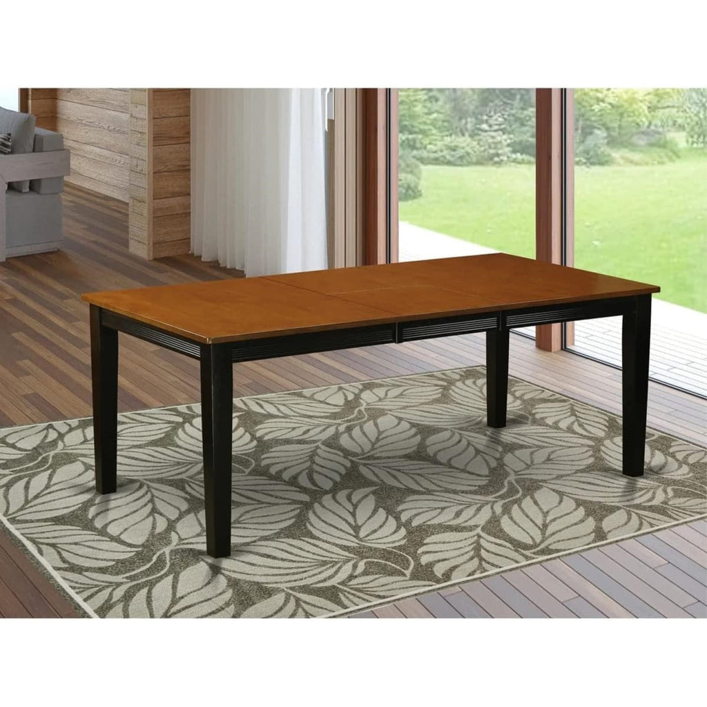 East West Furniture QUT-BLK-T Quincy Dining Room Table - a Rectangle kitchen Table Top with Butterfly Leaf, 40x78 Inch, Black & Cherry