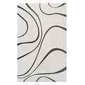 Therese Abstract Swirl 5X8 Area Rug  Ivory And Charcoal