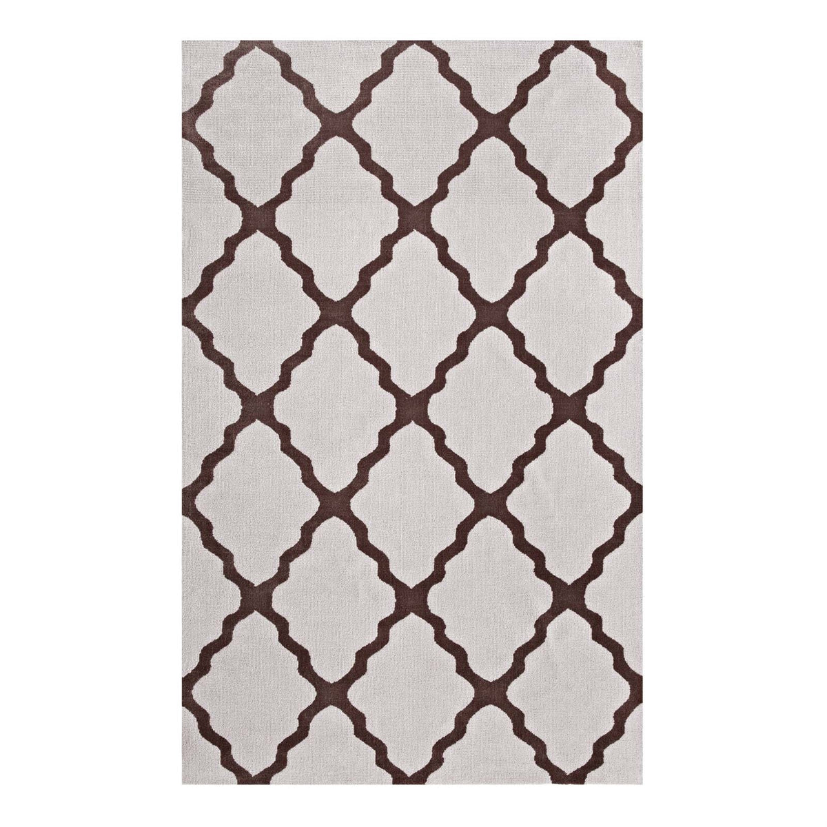 Marja Moroccan Trellis Area Rug  Luxuriously Plush, Stainresistant, Durable  5X8 Size  Brown And Gray