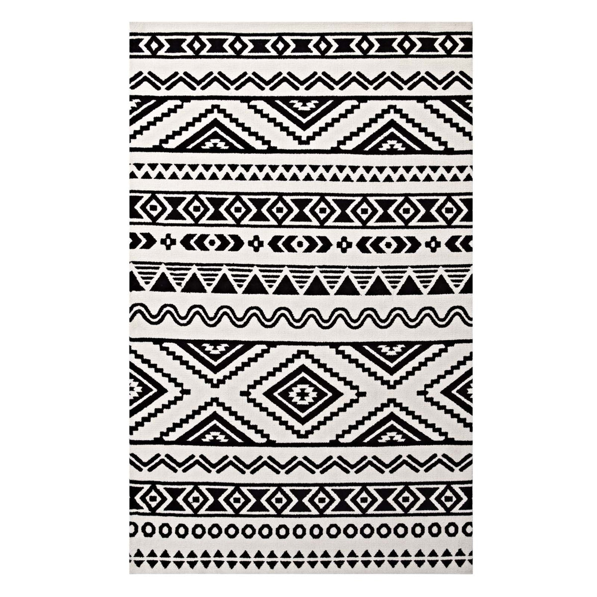 Haku Geometric Moroccan Tribal Area Rug  Modern Design, Soft Polyester Microfiber, Durable Jute Bottom, Stainresistant, Easy T