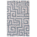 Nahia Geometric Maze 5X8 Area Rug  Ivory, Light Gray And Sky Blue