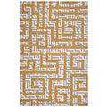 Nahia Geometric Maze 5X8 Area Rug  Ivory, Light Gray And Banana Yellow