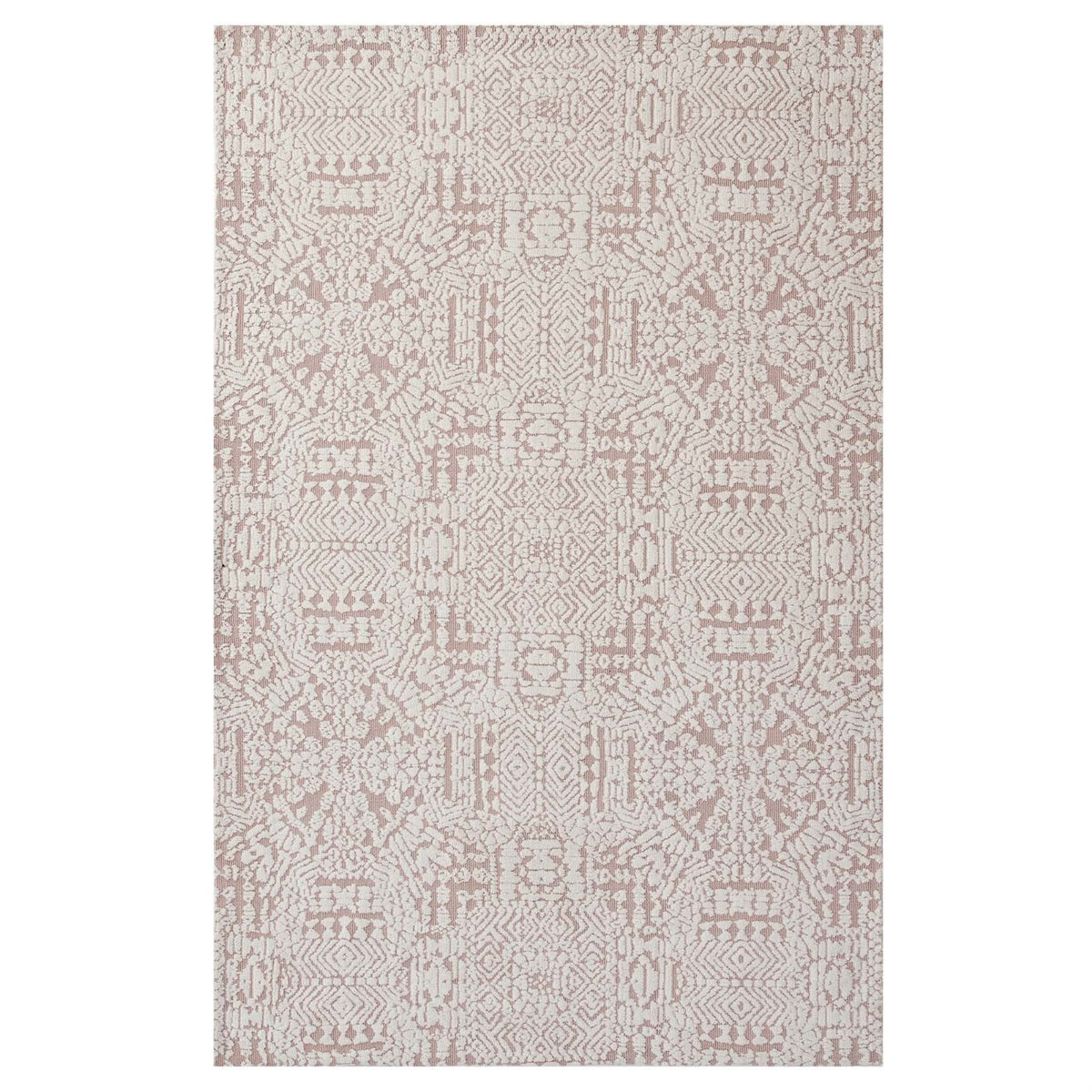 Javiera Contemporary Moroccan Area Rug  Plush, Stain Resistant, Easy To Maintain  8X10 Ivory & Cameo Rose