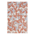 Andela Geometric Mosaic Area Rug  Modern Design, Soft Polyester Microfiber, Jute Bottom  Ideal For Living Room, Bedroom, Kitch