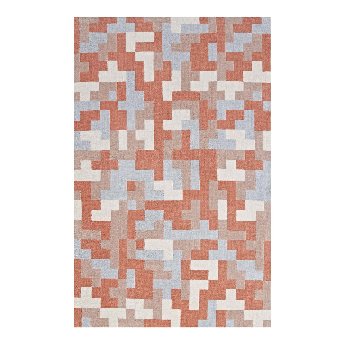 Andela Geometric Mosaic Area Rug  Modern Design, Soft Polyester Microfiber, Jute Bottom  Ideal For Living Room, Bedroom, Kitch