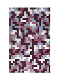 Andela Interlocking Block Mosaic 5X8 Area Rug  Multicolored Red And Light Blue