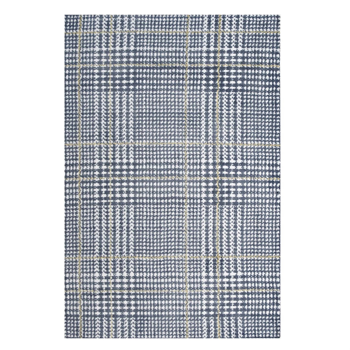 Kaja Crisscross Modern Abstract Area Rug  Soft Polyester Microfiber, Nonshedding, Stainresistant  5X8 Ivory, Cadet Blue, Ci