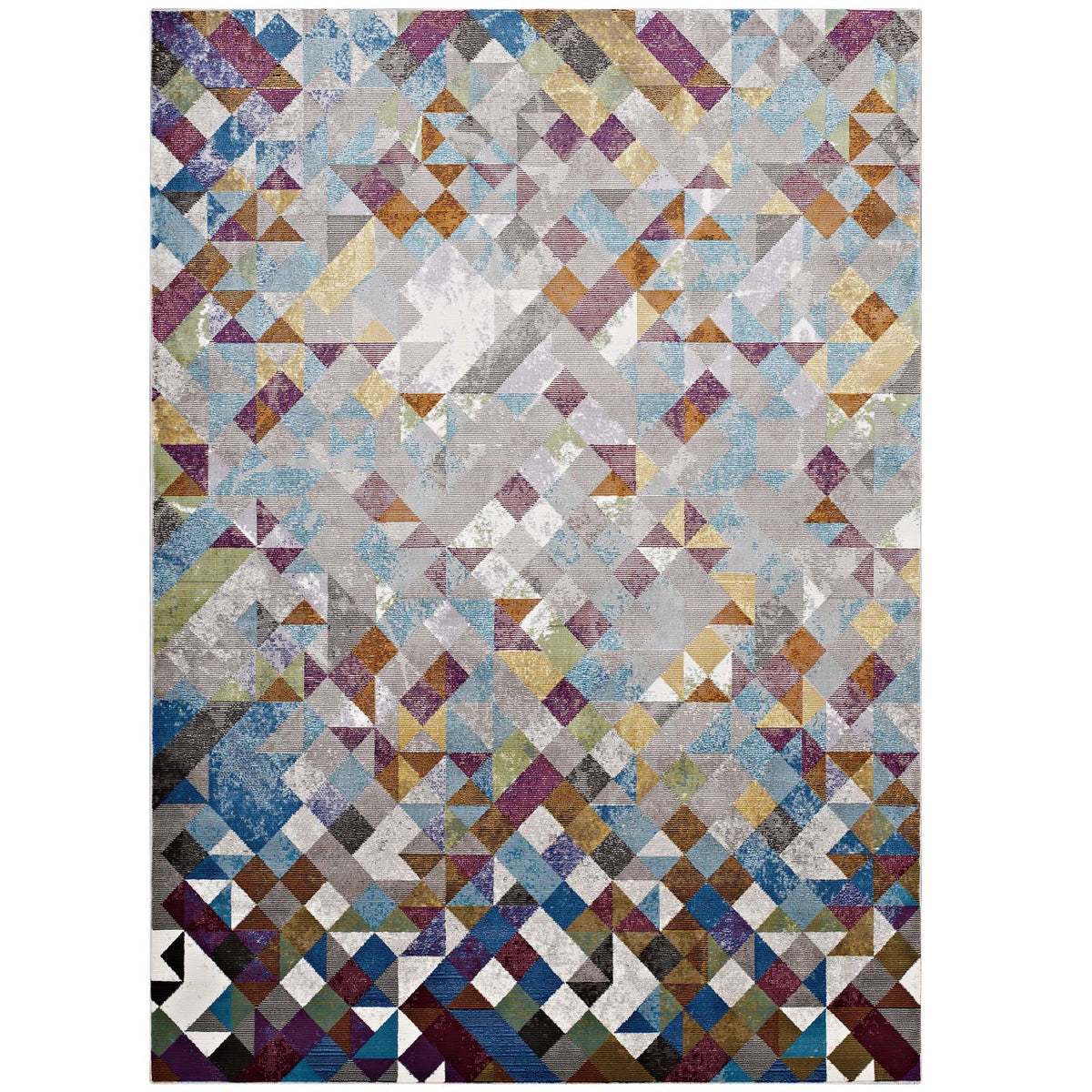 Lavendula Triangle Mosaic 4X6 Area Rug  Multicolored