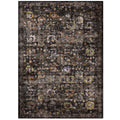 Minu Distressed Floral Lattice 4X6 Area Rug  Black, Yellow And Orange