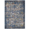 Minu Distressed Floral Lattice 8X10 Area Rug  Blue Gray, Yellow And Orange