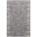 Margarida Distressed Vintage Turkish 5X8 Area Rug  Blue And  Cream