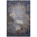 Kalene Distressed Vintage Turkish 5X8 Area Rug  Blue, Rust And Cream
