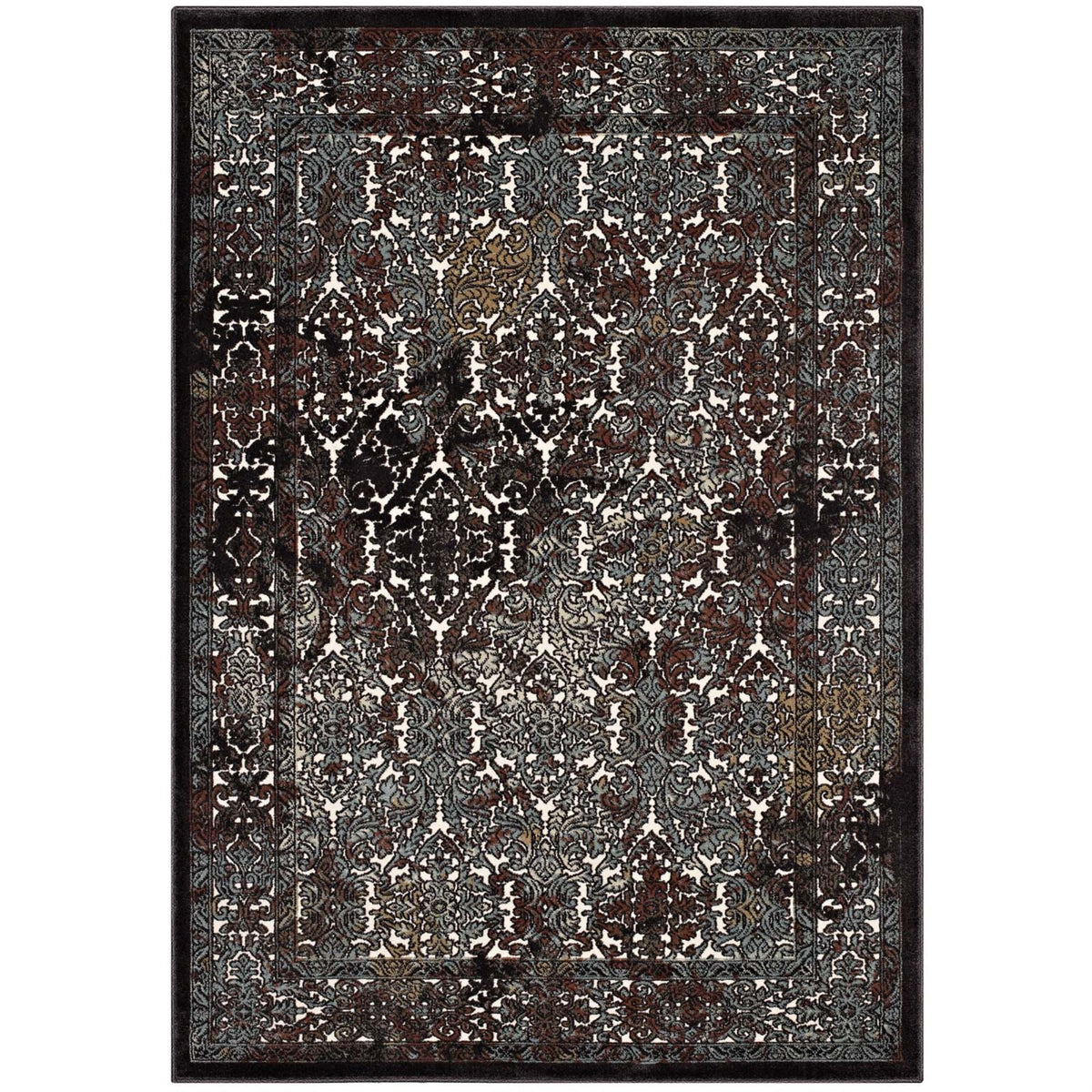 Westia Vintage Ornate Turkish Area Rug  8X10, Distressed Turkish Pattern, Stainresistant, Easy To Maintain, Durable Polyester