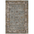 Hisa Distressed Vintage Floral Lattice 5X8 Area Rug  Silver Blue, Beige And Brown