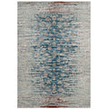 Hesper Distressed Contemporary Floral Lattice Area Rug  Durable, Stain Resistant, 5X8  Teal, Beige, Brown