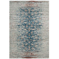 Hesper  Distressed Contemporary Floral Lattice 5X8 Area Rug  Teal, Beige And Brown