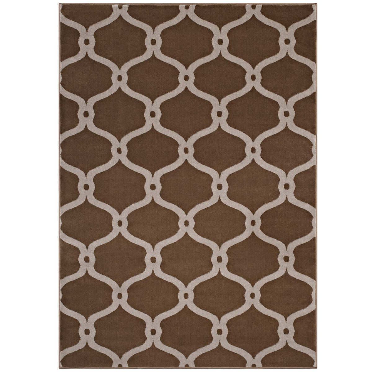 Beltara Chain Link Transitional Trellis 8X10 Area Rug  Dark Tan And Beige