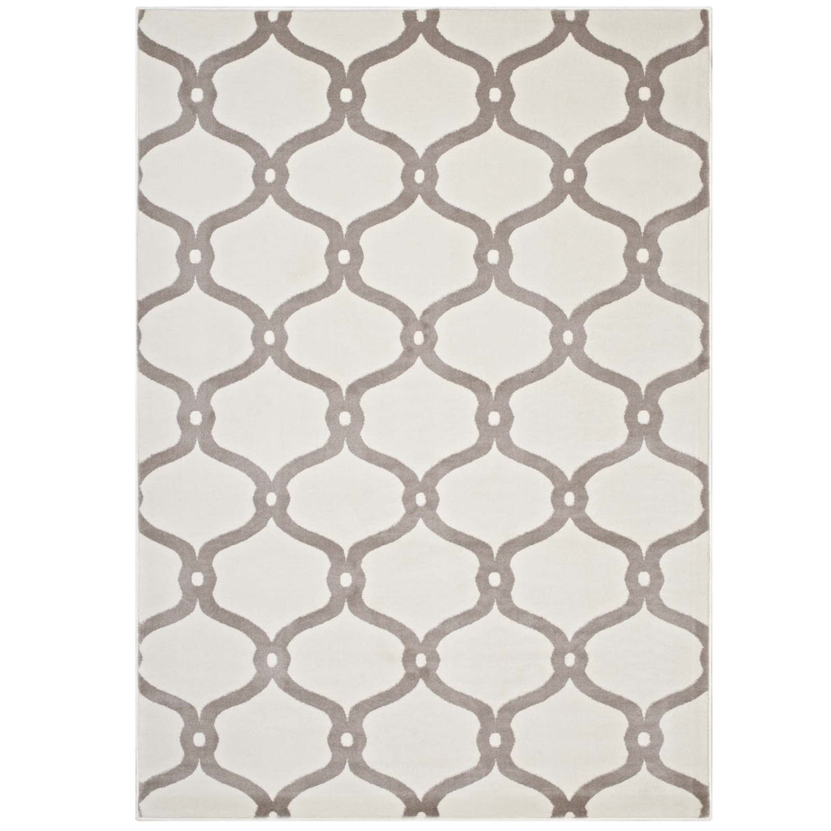 Sophisticated Beltara Chain Link Transitional Trellis Area Rug  Durable, Stain Resistant, Easy To Maintain  Rubber Bottom For