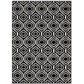 Frame Transitional Moroccan Trellis 5X8 Area Rug  Black And White