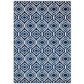 Frame Transitional Moroccan Trellis Area Rug  Durable, Elegant, And Familyfriendly  5X8 Size  Moroccan Blue And Ivory