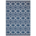 Frame Transitional Moroccan Trellis 5X8 Area Rug  Morcoccan Blue And Ivory