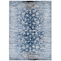 Chiara Distressed Floral Lattice Contemporary 8X10 Area Rug  Moroccan Blue