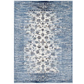 Chiara Distressed Floral Lattice Contemporary 5X8 Area Rug  Moroccan Blue And Ivory
