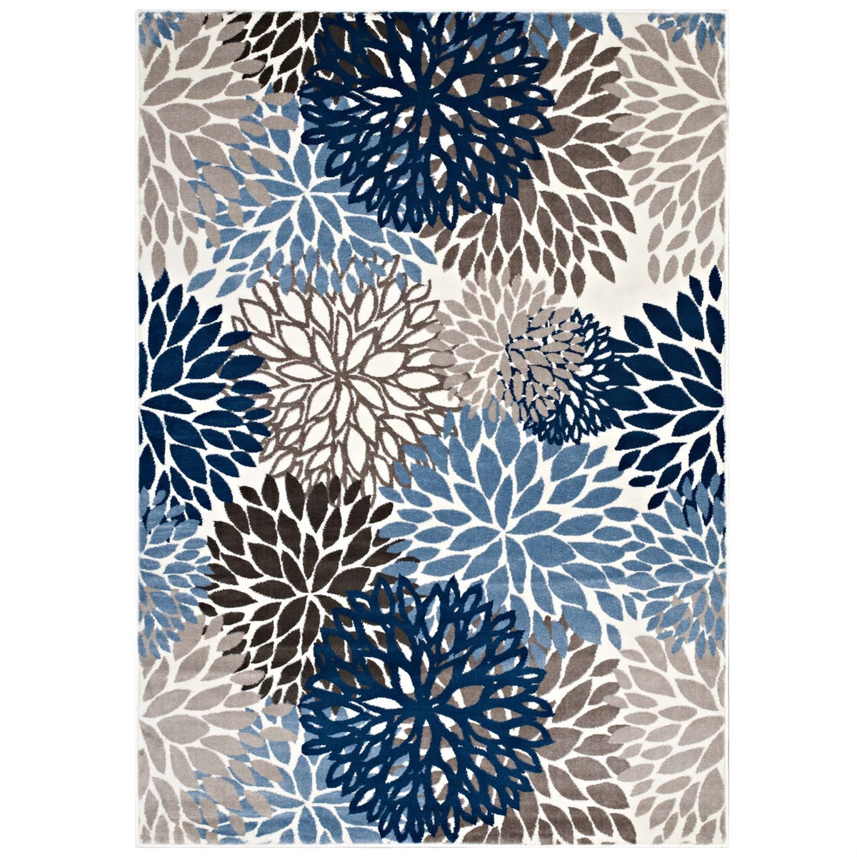 Calithea Vintage Classic Abstract Floral Area Rug  Durable Machinewoven Heatset Polypropylene  Rubber Bottom For Added Grip