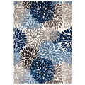 Calithea Vintage Classic Abstract Floral 5X8  Area Rug  Blue, Brown And Beige