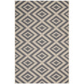Jagged Geometric Diamond Trellis 8X10 Indoor And Outdoor Area Rug  Gray And Beige