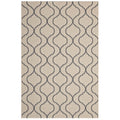 Linza Wave Abstract Trellis 5X8 Indoor And Outdoor Area Rug  Beige And Gray