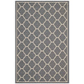 Avena Moroccan Quatrefoil Trellis 5X8 Indoor And Outdoor Area Rug  Gray And Beige