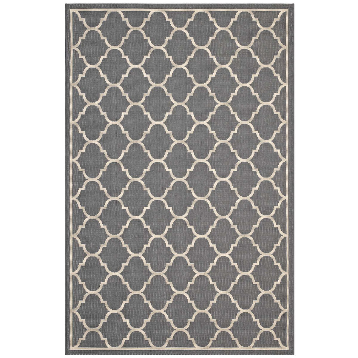 Avena Moroccan Quatrefoil Trellis 5X8 Indoor And Outdoor Area Rug  Gray And Beige
