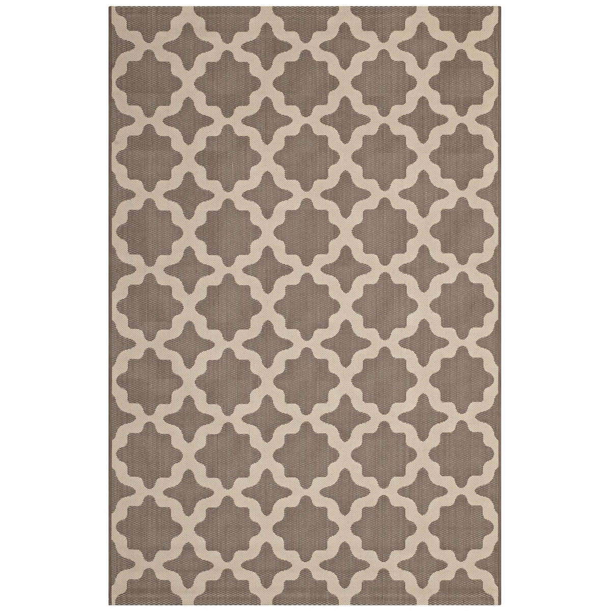 Cerelia Moroccan Trellis 8X10 Indoor And Outdoor Area Rug  Light And Dark Beige