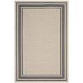 Rim Solid Border 8X10 Indoor And Outdoor Area Rug  Gray And Beige