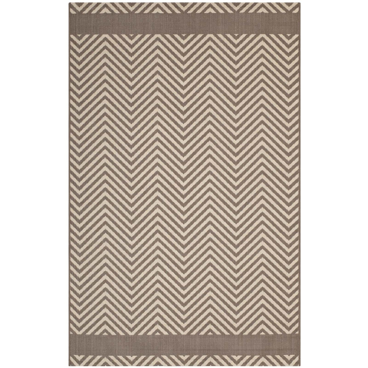 Optica Chevron With End Borders 8X10 Indoor/Outdoor Area Rug  Durable, Soft, Fade & Stain Resistant  Perfect For Hightraffic