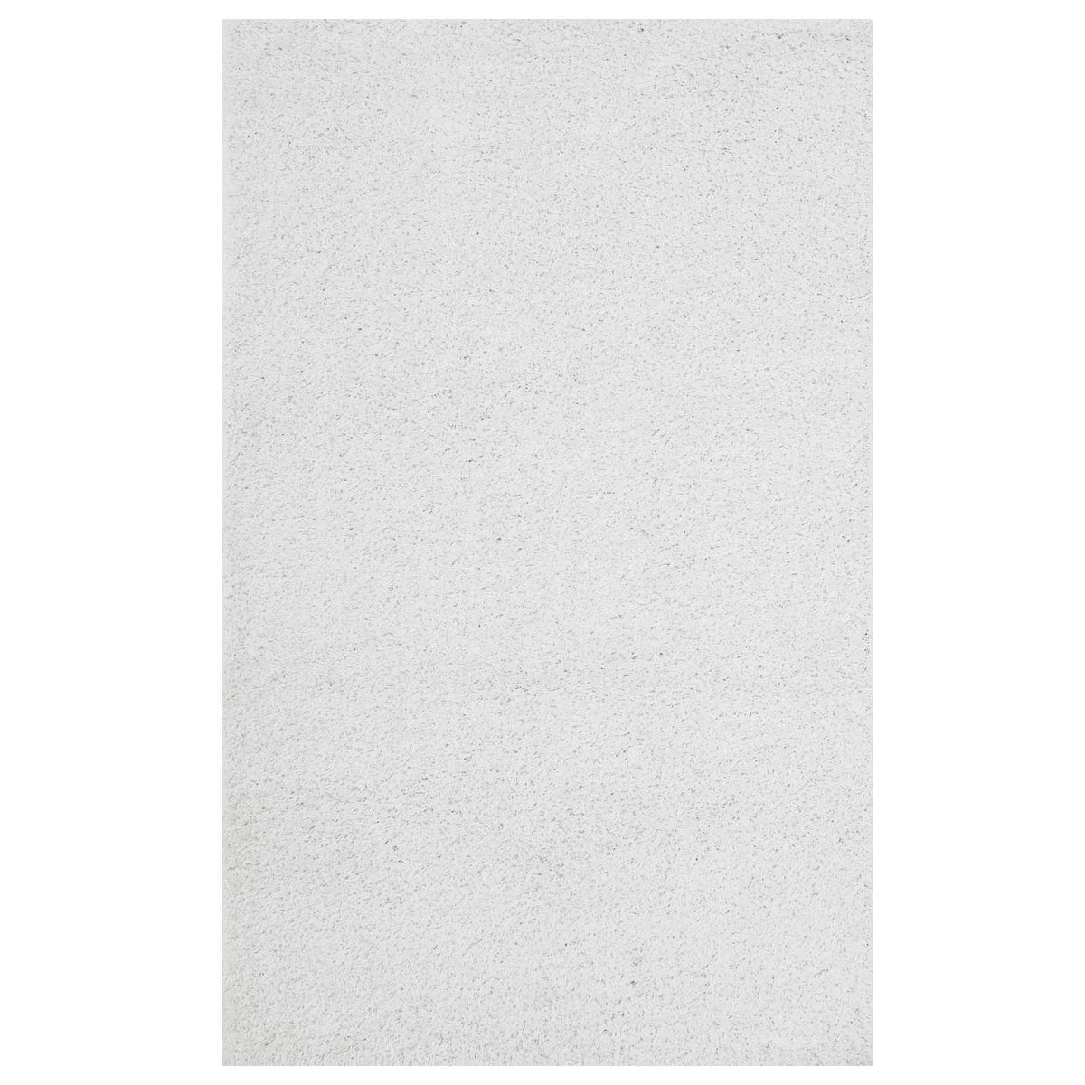 Enyssa Solid 5X8 Shag Area Rug  Ivory White