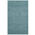 Enyssa Solid 5X8 Shag Area Rug  Aqua Blue And Ivory