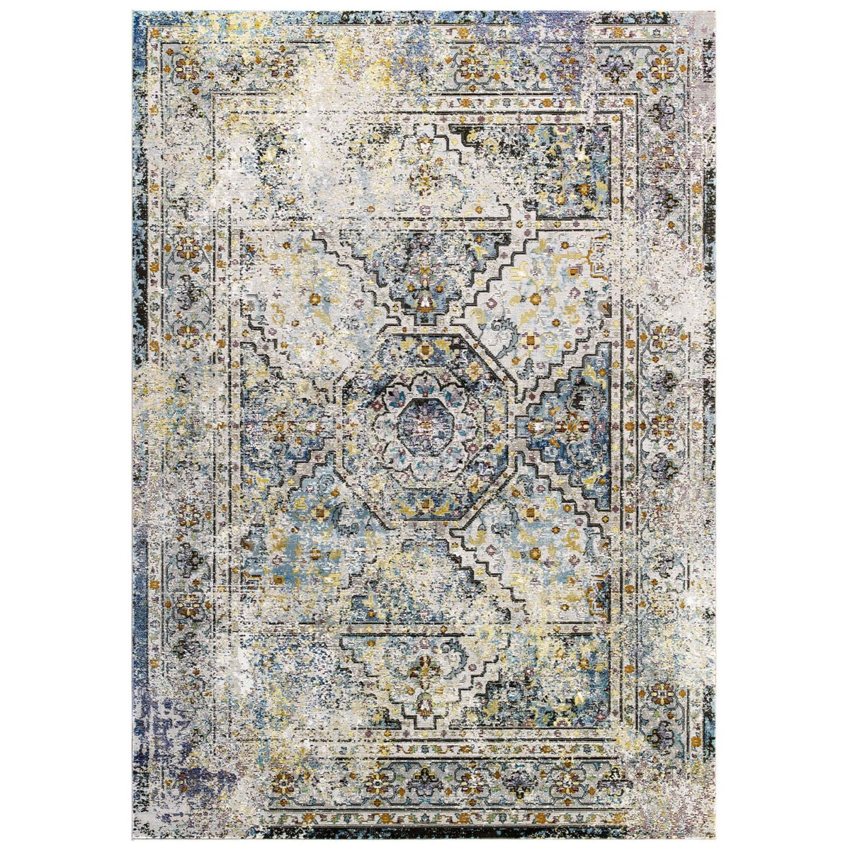 Jacinda Distressed Vintage Persian Medallion Area Rug  Durable, Soft, And Stylish 5X8 Rug For Traditional And Contemporary Deco