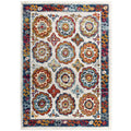 Entourage Odile Distressed Vintage Floral Moroccan Trellis Area Rug  Durable Machinewoven Frise Polypropylene  Rubber Bottom