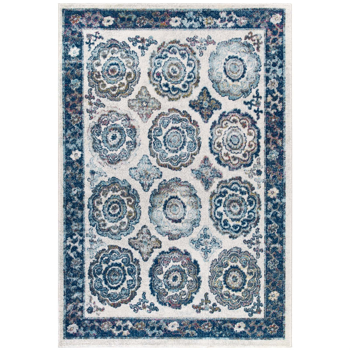 Odile Distressed Vintage Floral Moroccan Trellis Area Rug  Durable Frise Polypropylene, Rubber Bottom, Stainresistant, Easy To